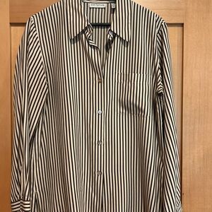 Ann Taylor Black and White Striped Women's Top